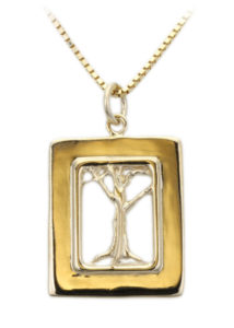 This tiny 14k yellow gold pendant features tree in winter. call for pricing (#200-01675)
