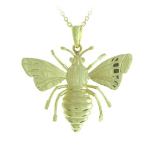 This large, happy 18k yellow gold flying bee is approximately 1″ x 1. Call for pricing (#437-0512)